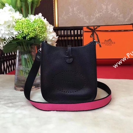 Hermes Evelyne mini 17cm Messenger Bag Original Calf Leather H1187 Black