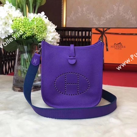 Hermes Evelyne mini 17cm Messenger Bag Original Calf Leather H1187 purple