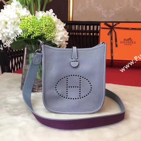 Hermes Evelyne mini 17cm Messenger Bag Original Calf Leather H1187 Sky blue