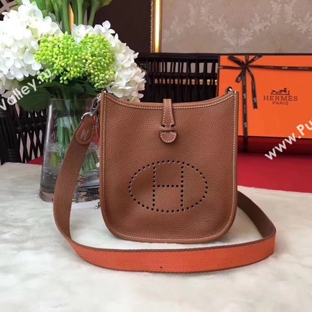 Hermes Evelyne mini 17cm Messenger Bag Original Calf Leather H1187 Light tan