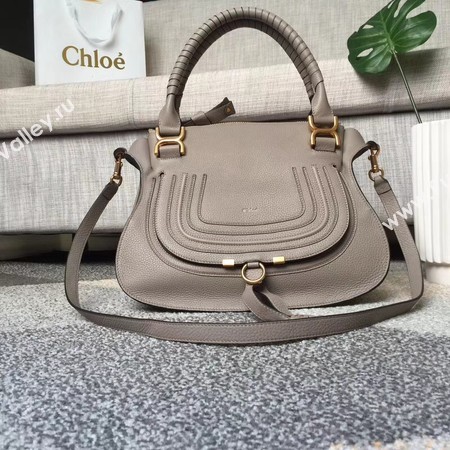 Chloe Marcie original Calfskin Leather Top Handle Bag 166320 grey