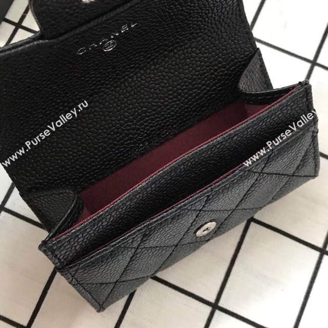 Chanel Classic Card Holder A31504 black Silver-Tone Metal