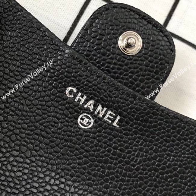 Chanel Classic Card Holder A31504 black Silver-Tone Metal