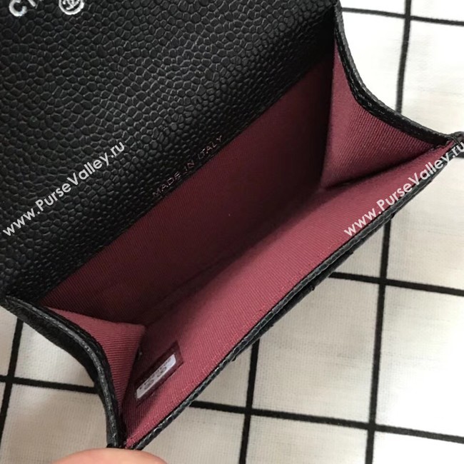 Chanel Classic Card Holder A31504 black Silver-Tone Metal