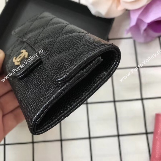 Chanel Classic Card Holder A31504 black gold-Tone Metal