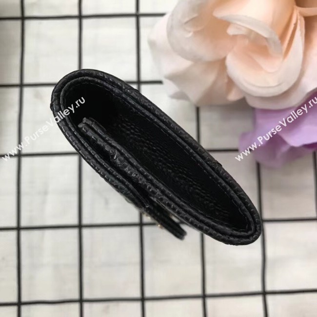 Chanel Classic Card Holder A31504 black gold-Tone Metal