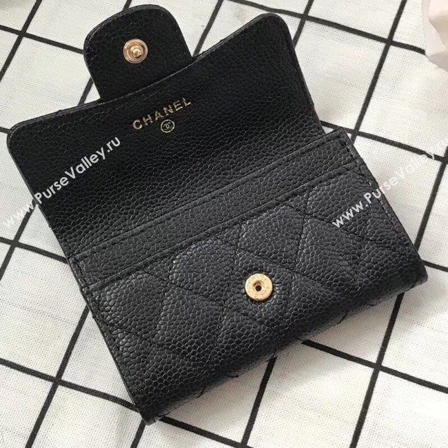 Chanel Classic Card Holder A31504 black gold-Tone Metal