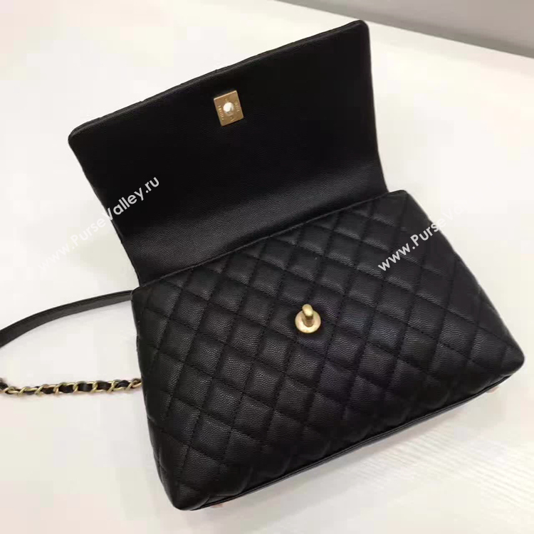 Chanel Classic Red Top Handle Bag Original Leather A92991 black Gold chain