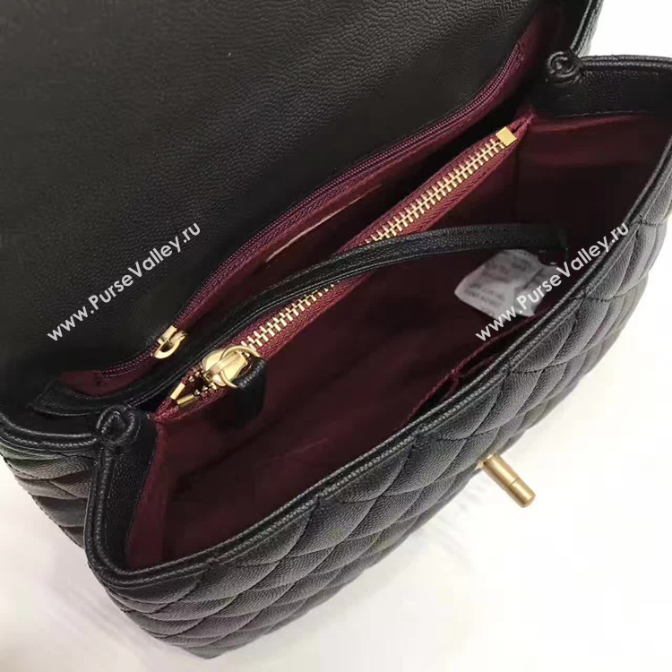 Chanel Classic Red Top Handle Bag Original Leather A92991 black Gold chain