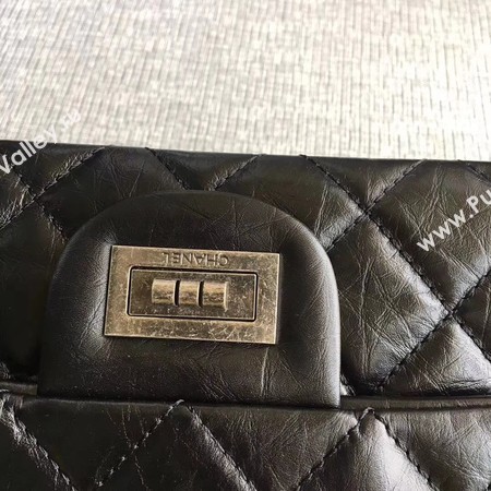 Chanel Flap Shoulder Bag Black Original Calfskin Leather 277 Silver