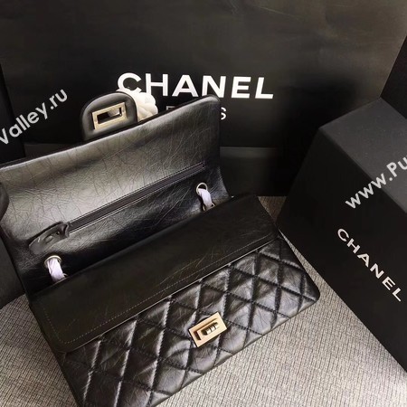 Chanel Flap Shoulder Bag Black Original Calfskin Leather 277 Silver