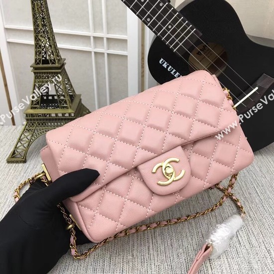 Chanel mini Sheepskin Leather cross-body bag 5698 pink