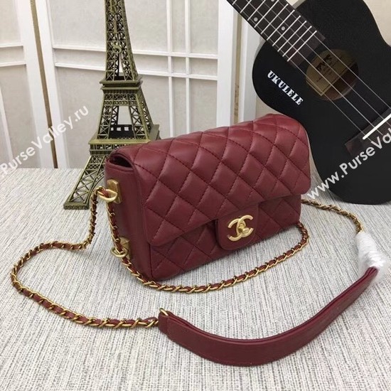 Chanel mini Sheepskin Leather cross-body bag 5698 red