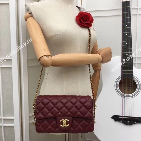 Chanel mini Sheepskin Leather cross-body bag 5698 red