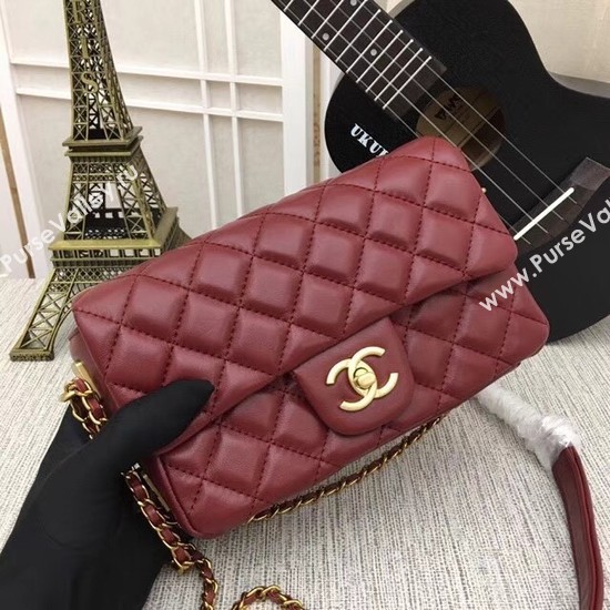 Chanel mini Sheepskin Leather cross-body bag 5698 red