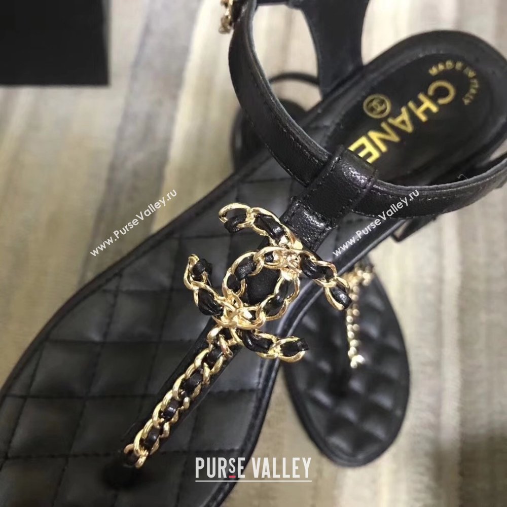 Chanel sandals CH2328LS black heel of a shoe 4CM