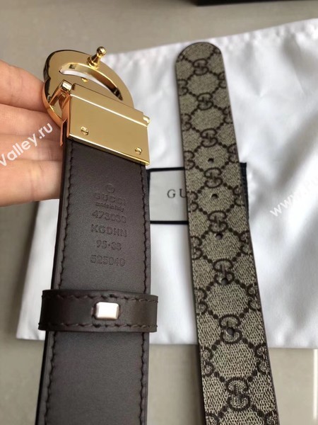 Gucci 35MM Leather Belt 414525 Brown