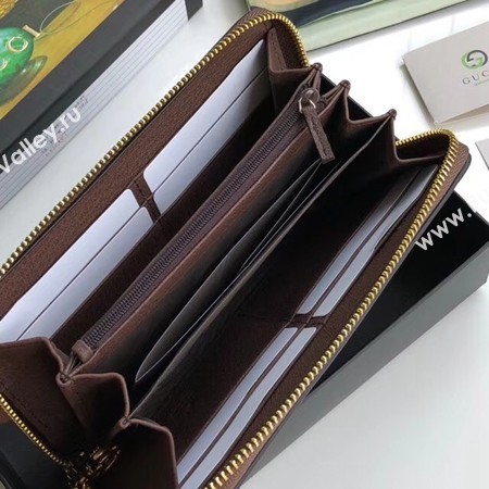 Gucci Calfskin Leather Wallet 523154 brown