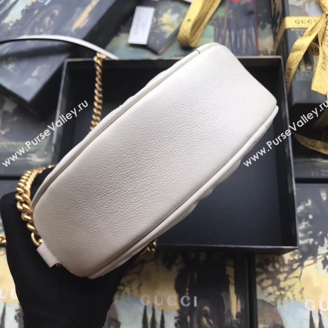 Gucci GG Marmont mini round shoulder bag 550154 white