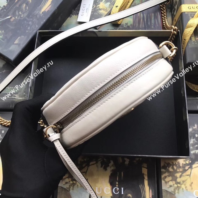 Gucci GG Marmont mini round shoulder bag 550154 white