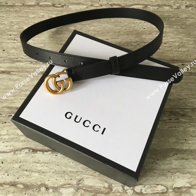 Gucci Leather belt with Double G buckle 409417 black