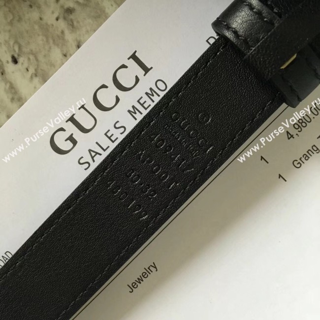 Gucci Leather belt with Double G buckle 409417 black