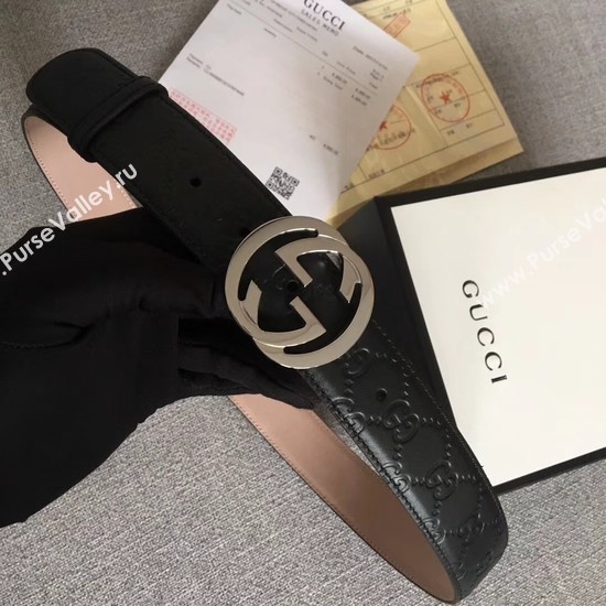 Gucci Signature leather belt 370543 black