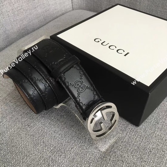 Gucci Signature leather belt 370543 black