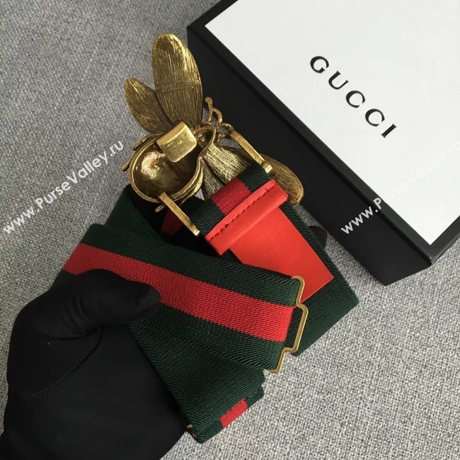 Gucci Sylvie Web belt with bee 453277 red&green