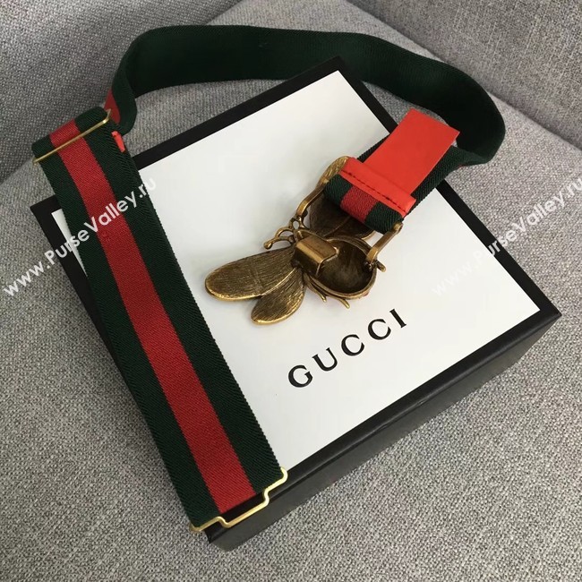 Gucci Sylvie Web belt with bee 453277 red&green