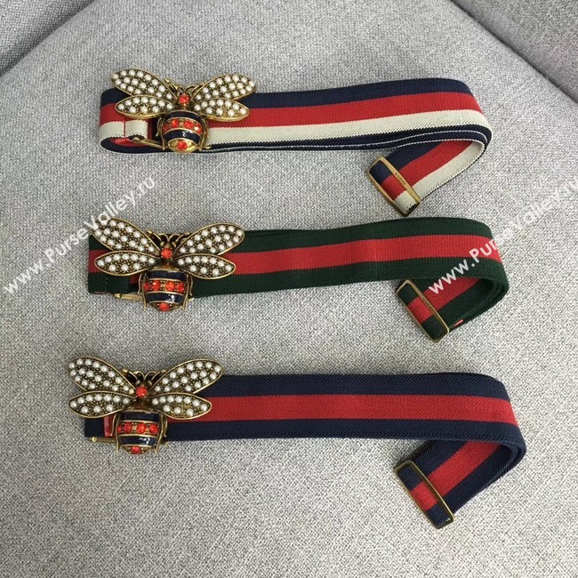 Gucci Sylvie Web belt with bee 453277 red&green