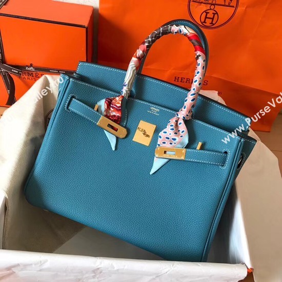Hermes Birkin Tote Bag Original Togo Leather BK35 blue