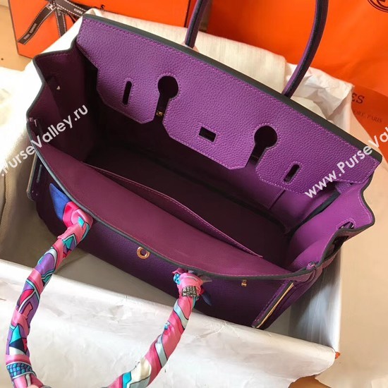 Hermes Birkin Tote Bag Original Togo Leather BK35 purple