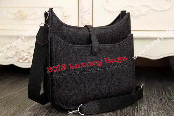Hermes Evelyne 28cm Messenger Bag Original Leather H1188 Black