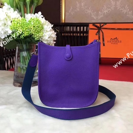 Hermes Evelyne mini 17cm Messenger Bag Original Calf Leather H1187 purple