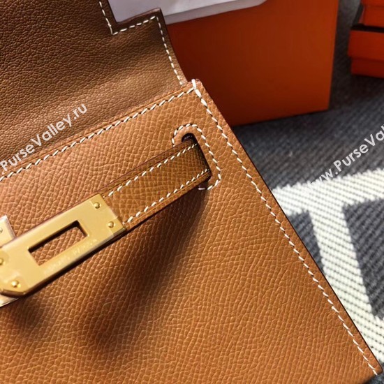 Hermes Kelly 20cm Tote Bag Original Epsom Leather KL20 Camel