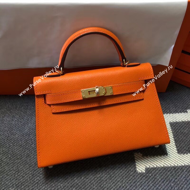 Hermes Kelly Tote Bag Original epsom  Leather KL20 Orange