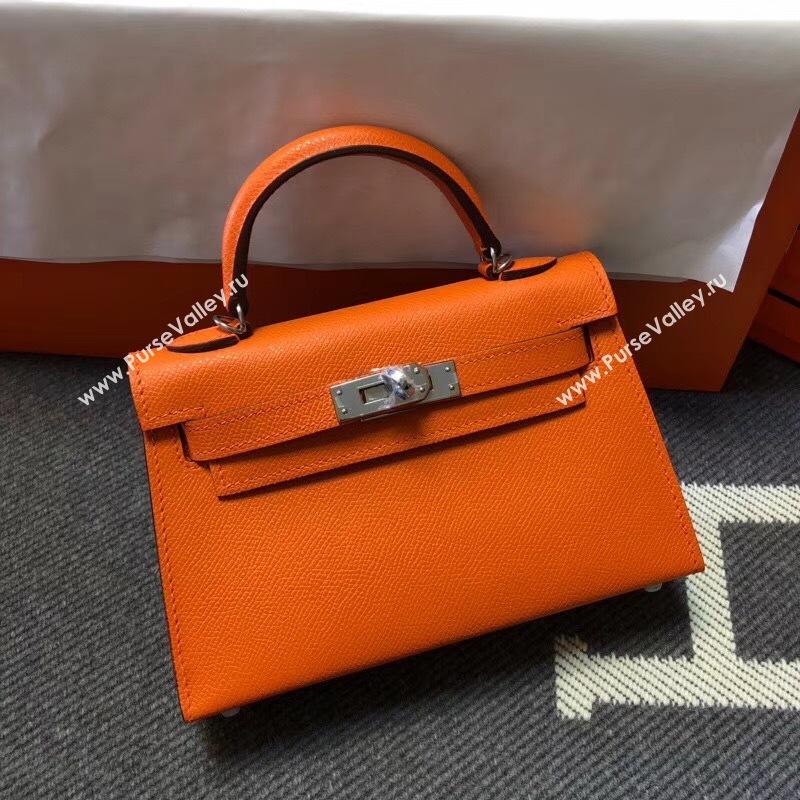 Hermes Kelly Tote Bag Original epsom Leather KL20 Orange