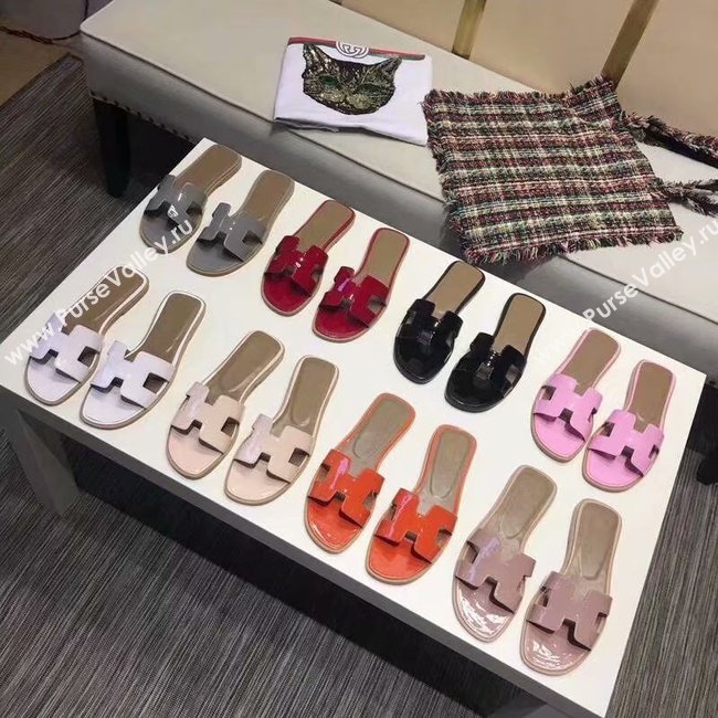 Hermes lady leather fashion Slipper HO808HMJ white