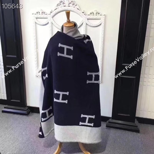 Hermes lambswool & cashmere Shawl 71152 black