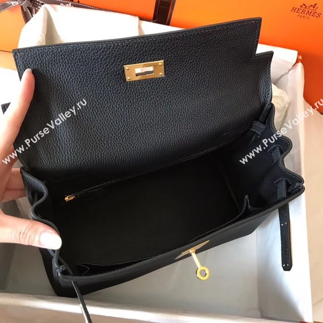 Hermes original Togo leather kelly bag KL320 black