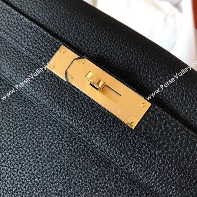Hermes original Togo leather kelly bag KL320 black