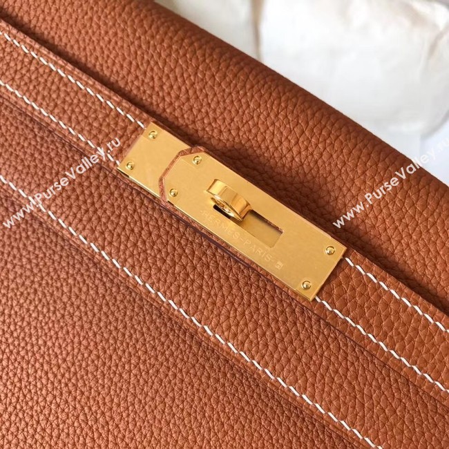 Hermes original Togo leather kelly bag KL320 brown