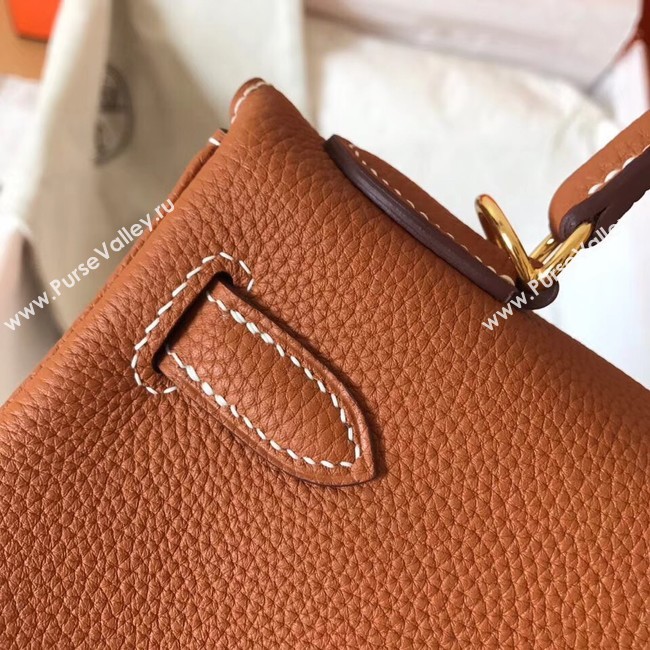 Hermes original Togo leather kelly bag KL320 brown