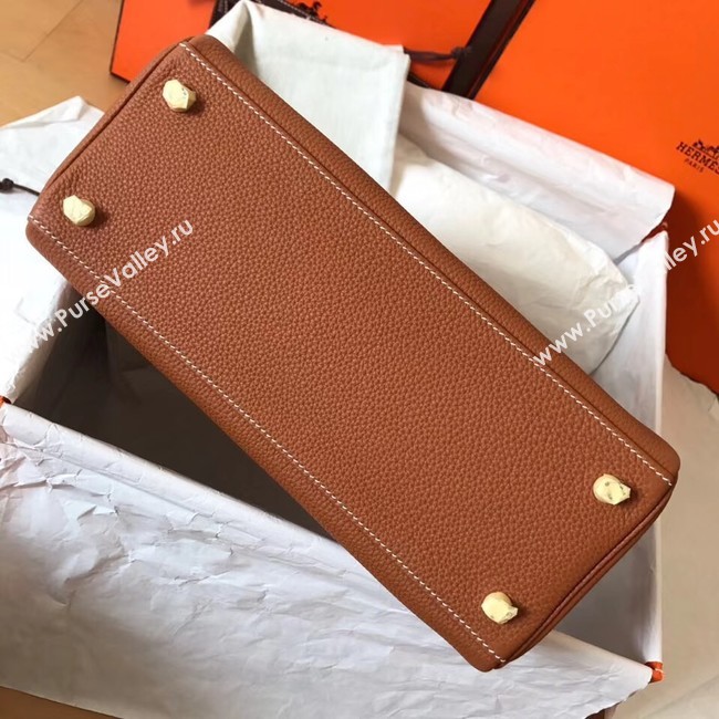 Hermes original Togo leather kelly bag KL320 brown