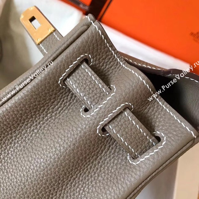 Hermes original Togo leather kelly bag KL320 dark grey