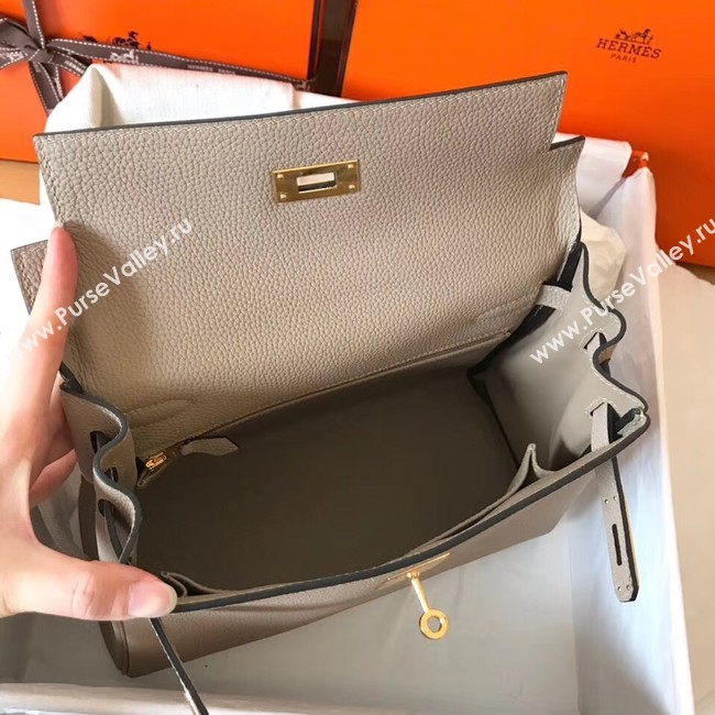 Hermes original Togo leather kelly bag KL320 grey