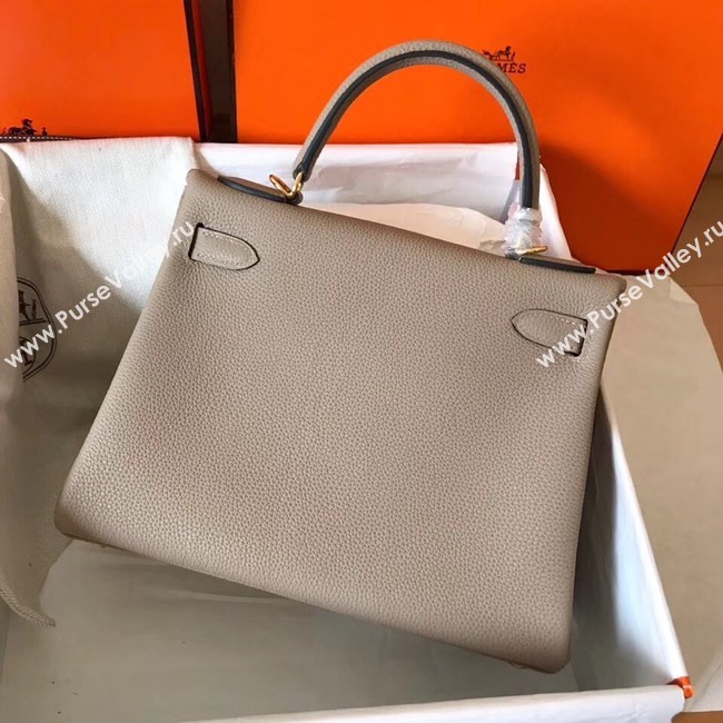 Hermes original Togo leather kelly bag KL320 grey