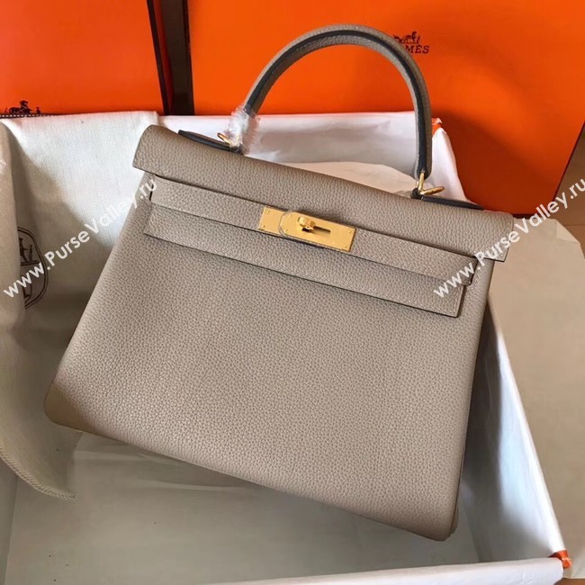 Hermes original Togo leather kelly bag KL320 grey