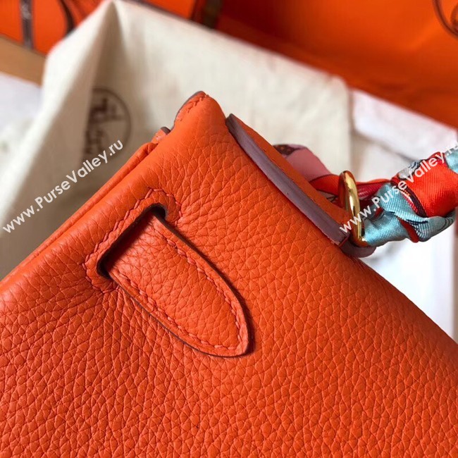 Hermes original Togo leather kelly bag KL320 orange